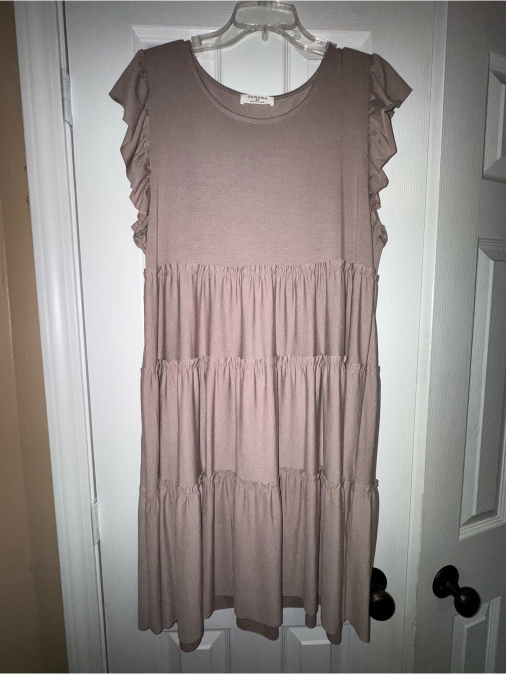 Zenana Outfitters XL Tiered Ruffle Sleeve Mini Dress